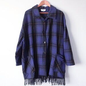 Vintage 90s Plaid Wool Oversized Shacket